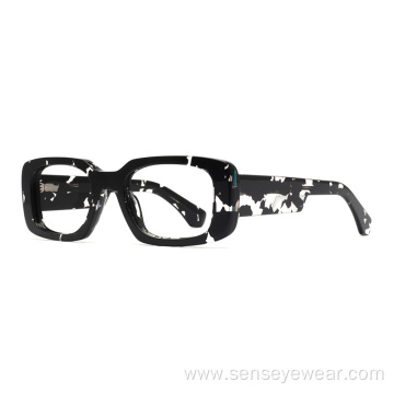 Vintage Design Square Bevel Acetate Frame Optical Glasses